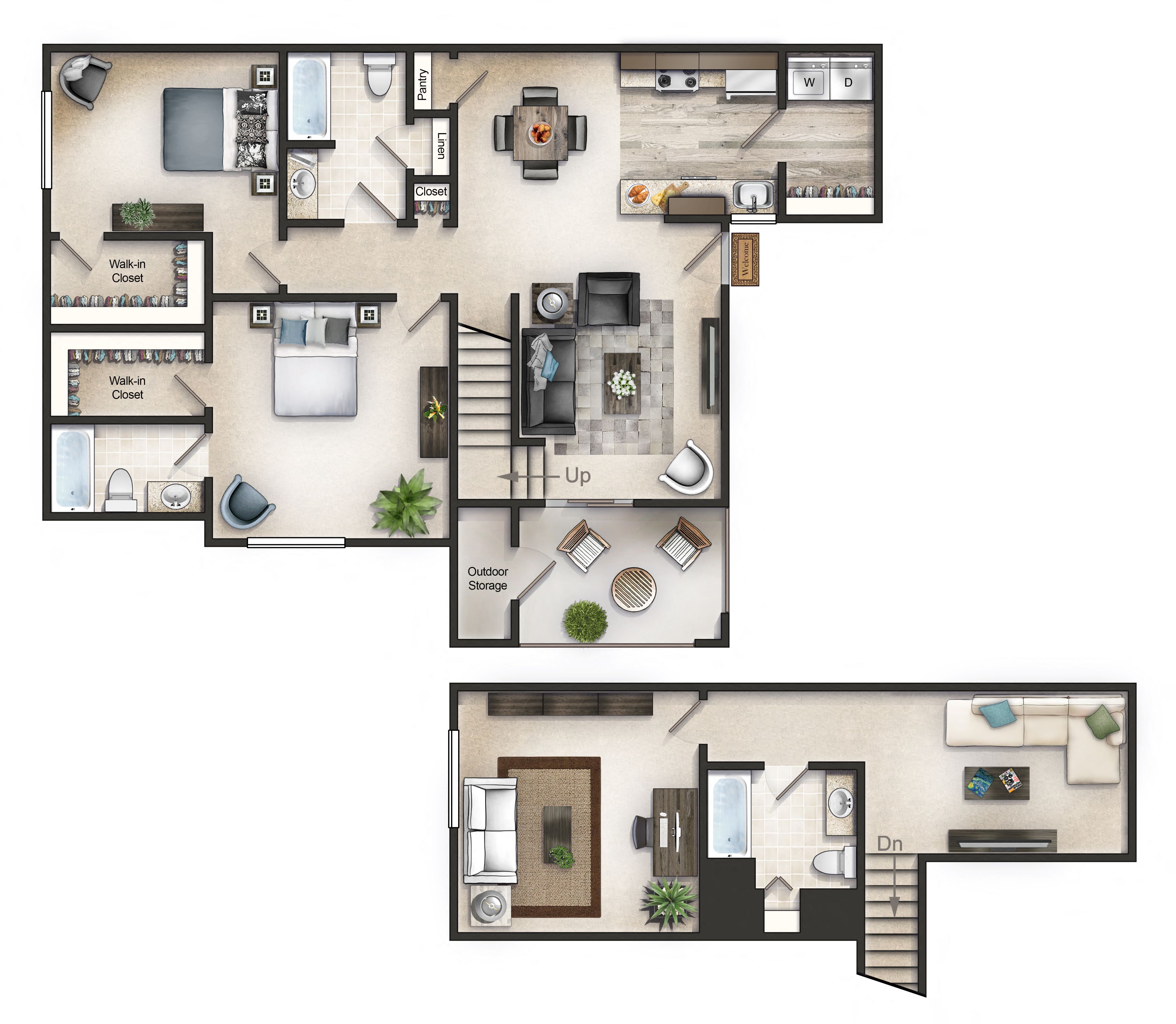 Highland Hills 3Bed3Bath with upstairs